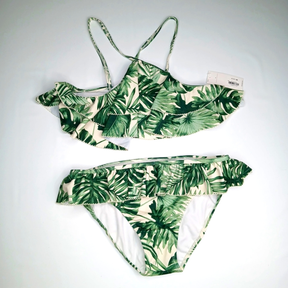 NWT Janie And Jack Palm Tropical 2 Piece Teens Swim Suit Size 18 Years